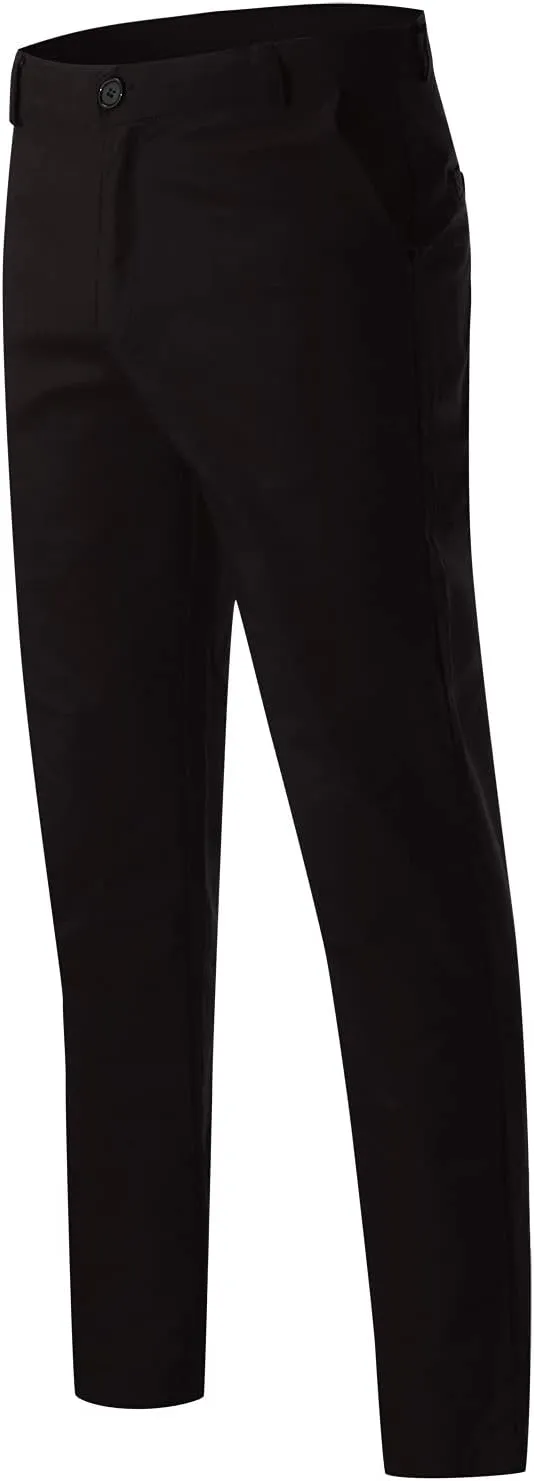 2021 Mens Chino Fit Flat Front Dress Pants Casual Cotton Jeans Slim Fit Skinny Stretchy Slacks Tapered Trousers