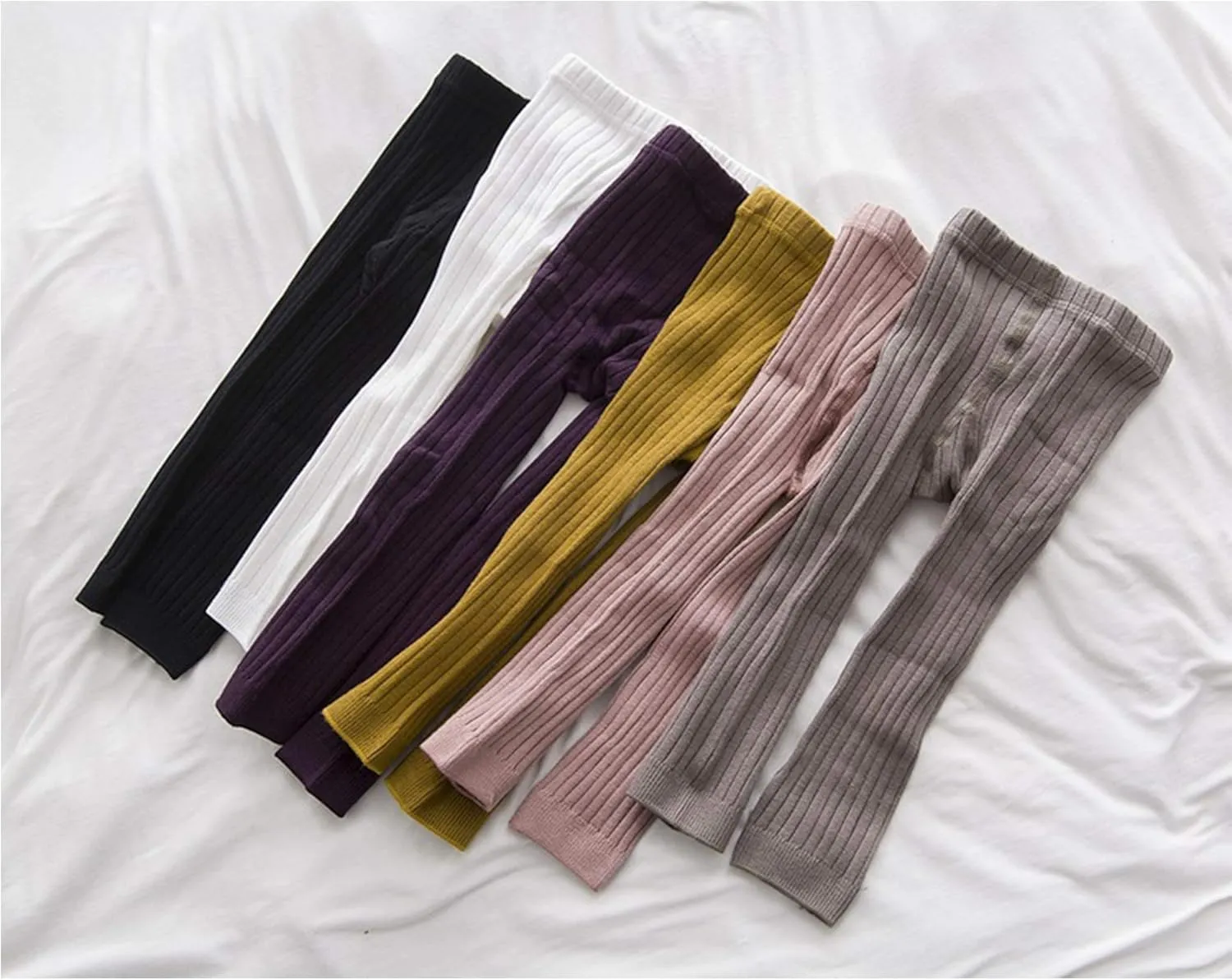6 Pack Cable Knit Leggings Unisex Infant Toddler Litter Kid Footless Pant 0-6T