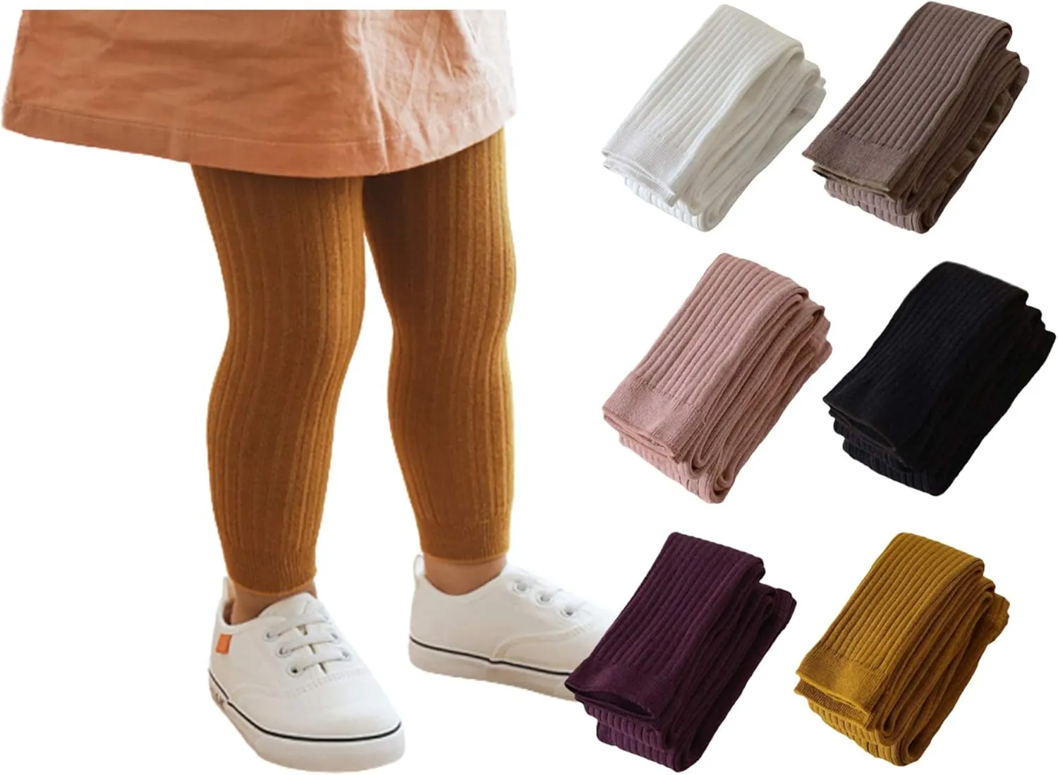 6 Pack Cable Knit Leggings Unisex Infant Toddler Litter Kid Footless Pant 0-6T