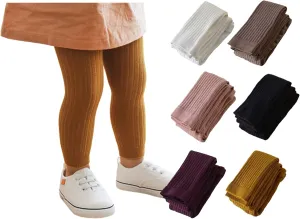 6 Pack Cable Knit Leggings Unisex Infant Toddler Litter Kid Footless Pant 0-6T