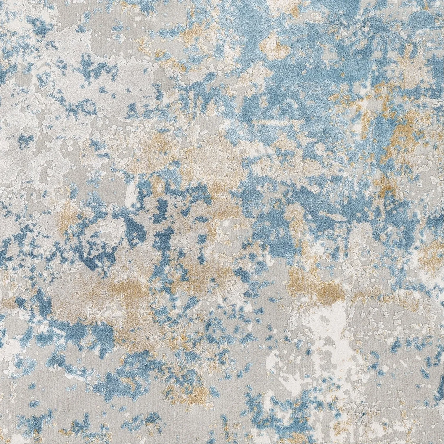 Aisha Rug in Sky Blue, Mustard, Light Gray, White