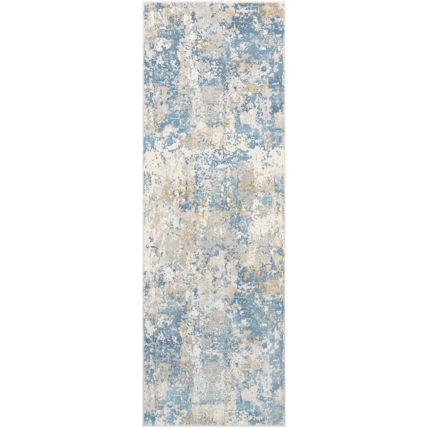 Aisha Rug in Sky Blue, Mustard, Light Gray, White
