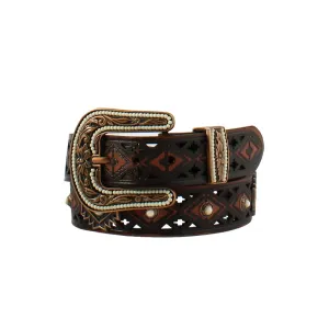 Angel Ranch Western Belt Women's Aztec Print With Conchos