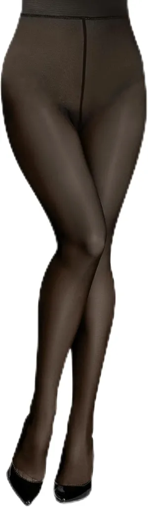 Aobiono Women Fleece Lined Tights Sheer Warm Pantyhose Fake Translucent Winter