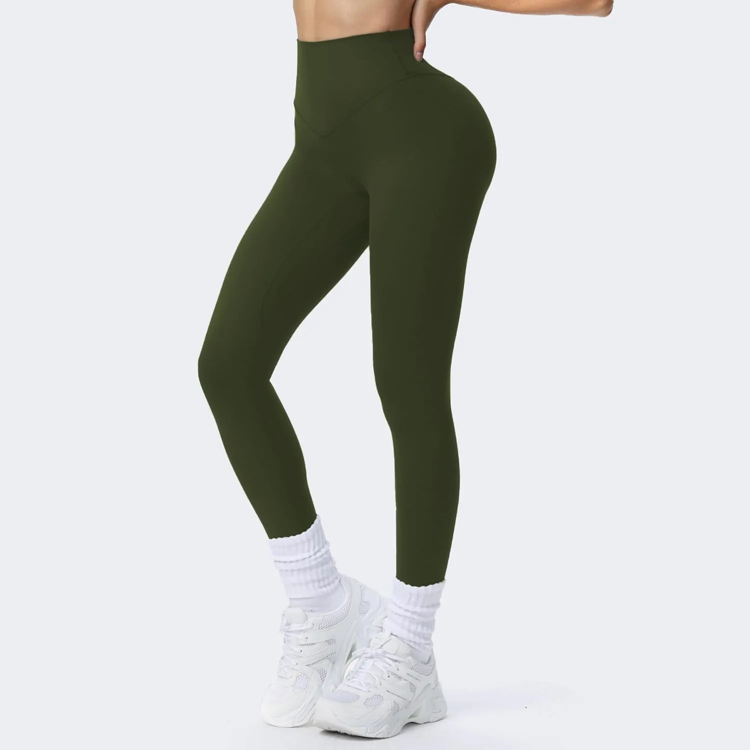Aoxjox High Waisted Workout Breeze Leggings for Women Tummy Control Buttery Soft Yoga Pants 24"/26"/28"
