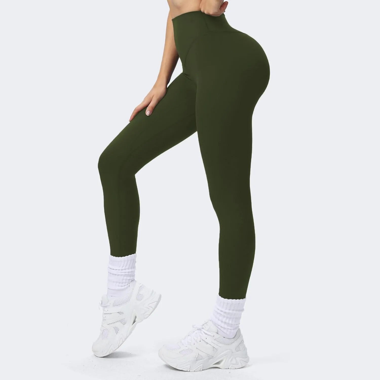 Aoxjox High Waisted Workout Breeze Leggings for Women Tummy Control Buttery Soft Yoga Pants 24"/26"/28"