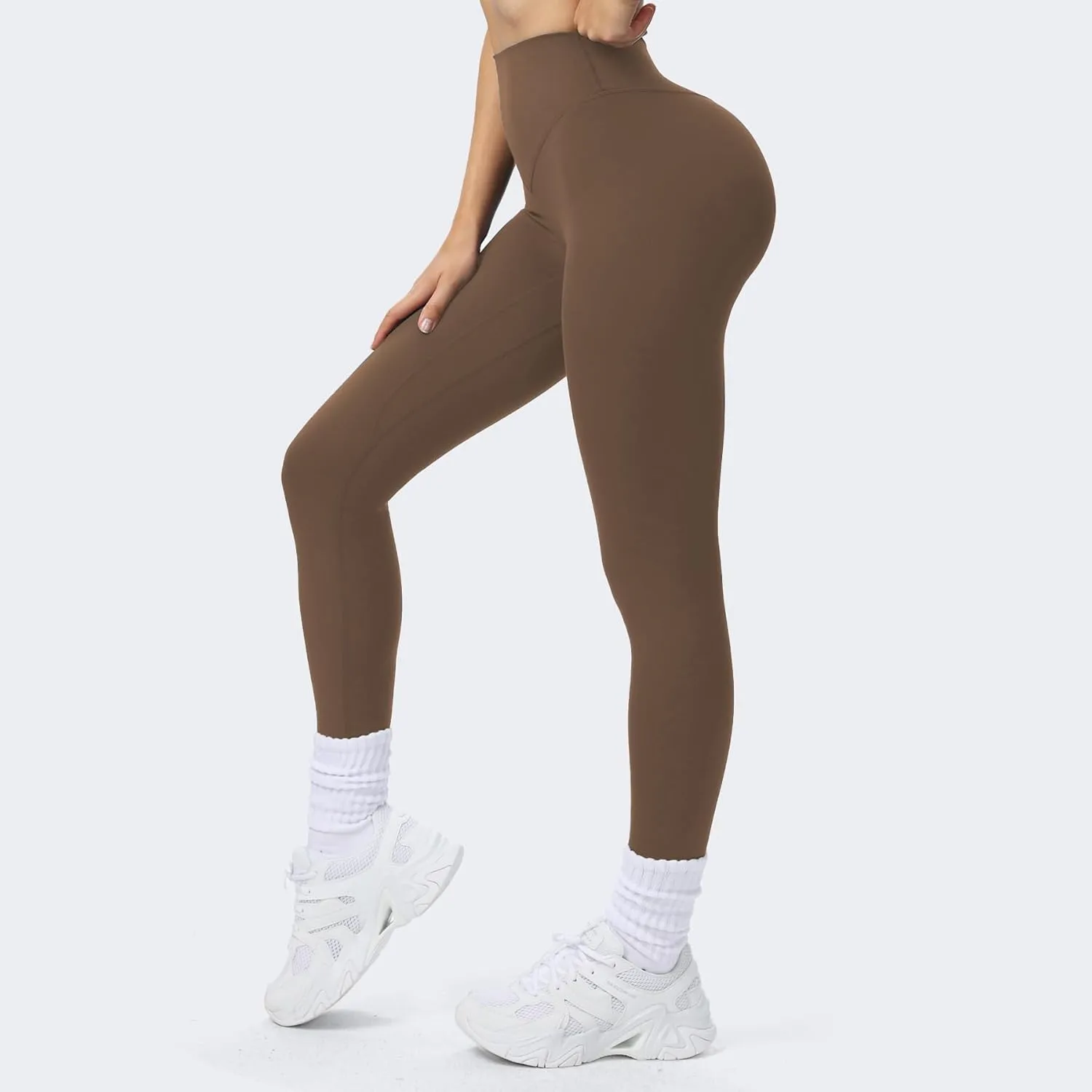 Aoxjox High Waisted Workout Breeze Leggings for Women Tummy Control Buttery Soft Yoga Pants 24"/26"/28"