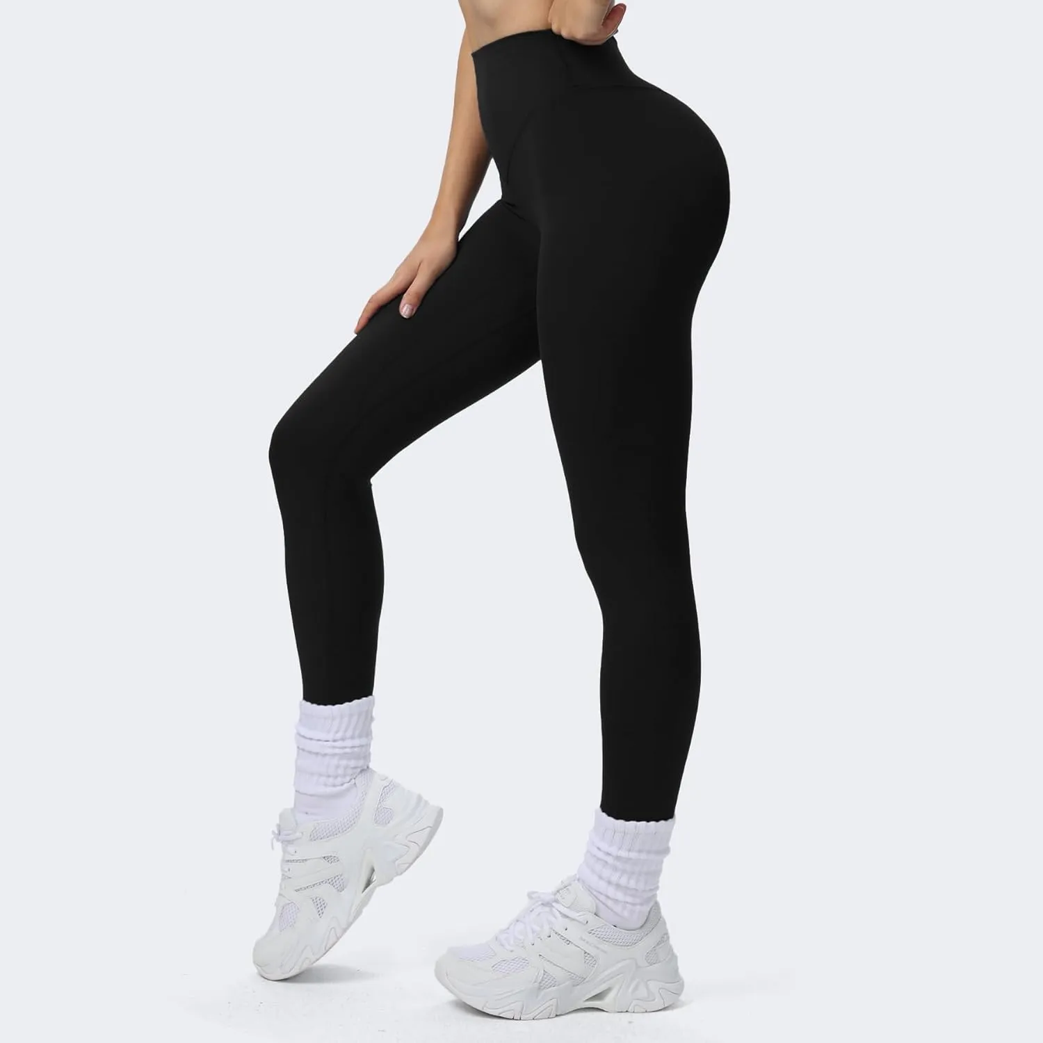 Aoxjox High Waisted Workout Breeze Leggings for Women Tummy Control Buttery Soft Yoga Pants 24"/26"/28"