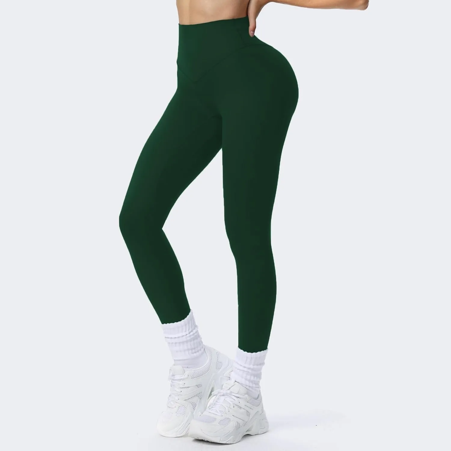 Aoxjox High Waisted Workout Breeze Leggings for Women Tummy Control Buttery Soft Yoga Pants 24"/26"/28"
