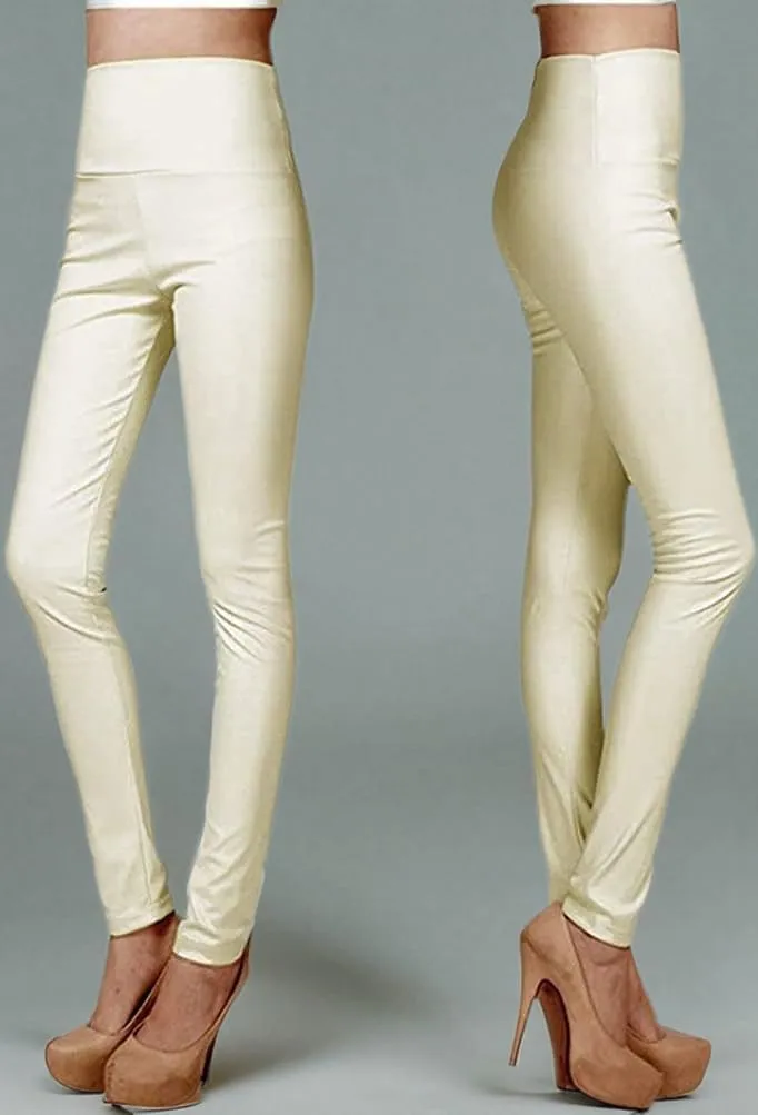 ARJOSA Women's Faux Leather Leggings High Waist Tights Skinny Pants