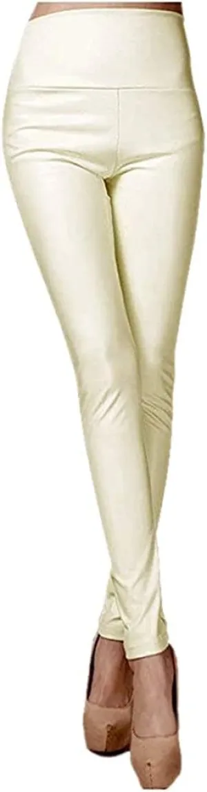 ARJOSA Women's Faux Leather Leggings High Waist Tights Skinny Pants