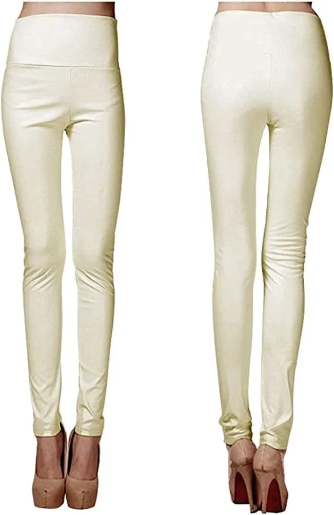ARJOSA Women's Faux Leather Leggings High Waist Tights Skinny Pants