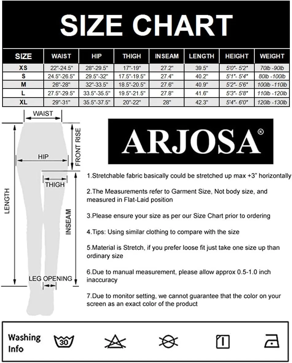 ARJOSA Women's Faux Leather Leggings High Waist Tights Skinny Pants