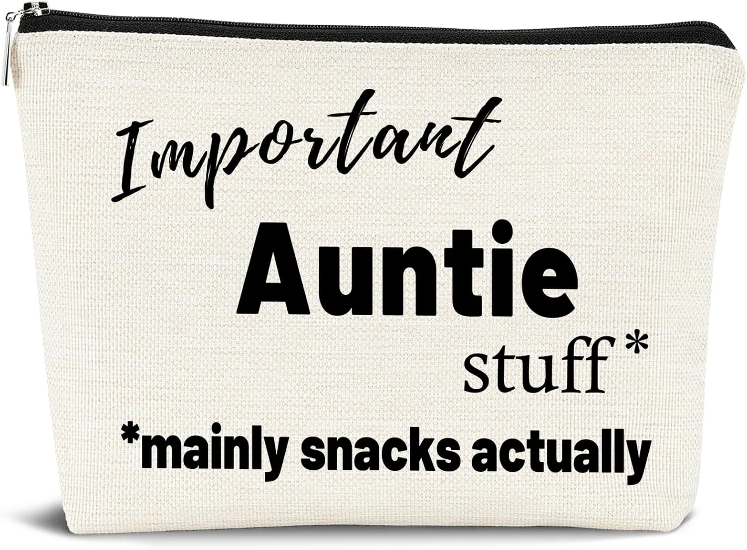 Aunt Gifts Makeup Bag, Gifts for Aunt, Important Auntie Stuff Cosmetic Bags for Women, Gifts for Aunts from Niece, Best Aunt Gifts, Auntie Makeup Pouch Zipper Pouch