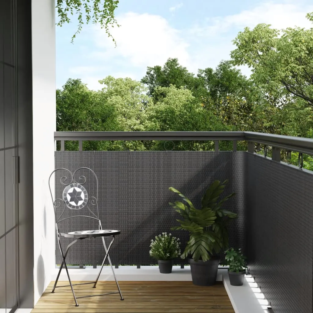 Balcony Screen Anthracite 600x90 cm Poly Rattan