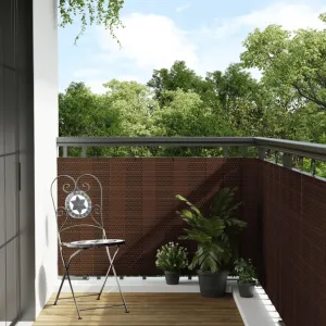 Balcony Screen Brown and Black 500x90 cm Poly Rattan
