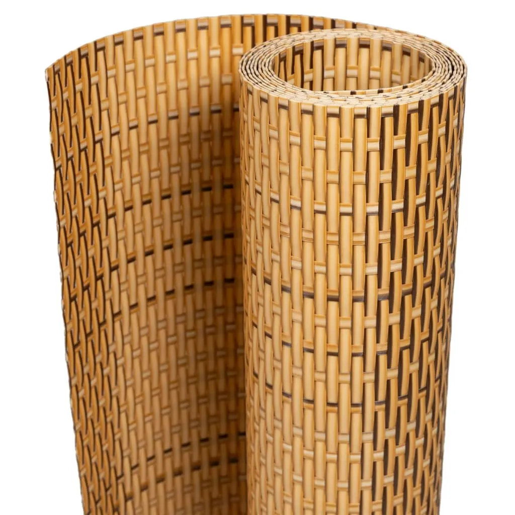 Balcony Screen Light Brown 400x90 cm Poly Rattan