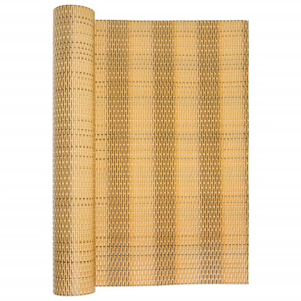 Balcony Screen Light Brown 400x90 cm Poly Rattan