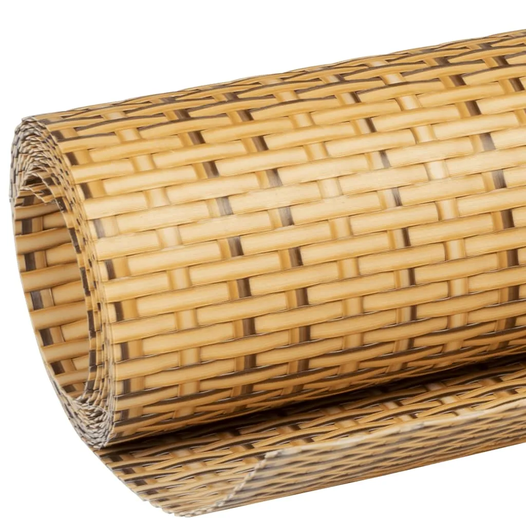Balcony Screen Light Brown 400x90 cm Poly Rattan
