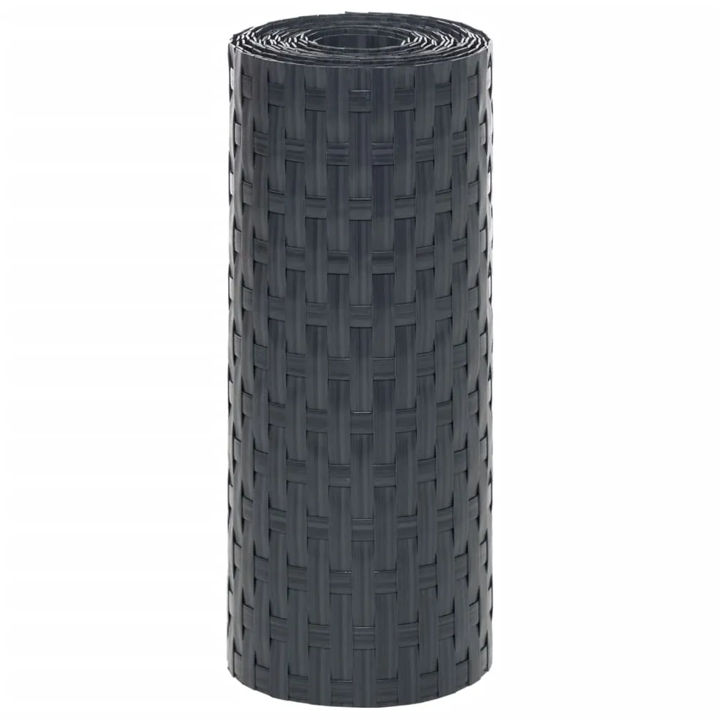Balcony Screens 5 pcs Anthracite 255x19 cm Poly Rattan