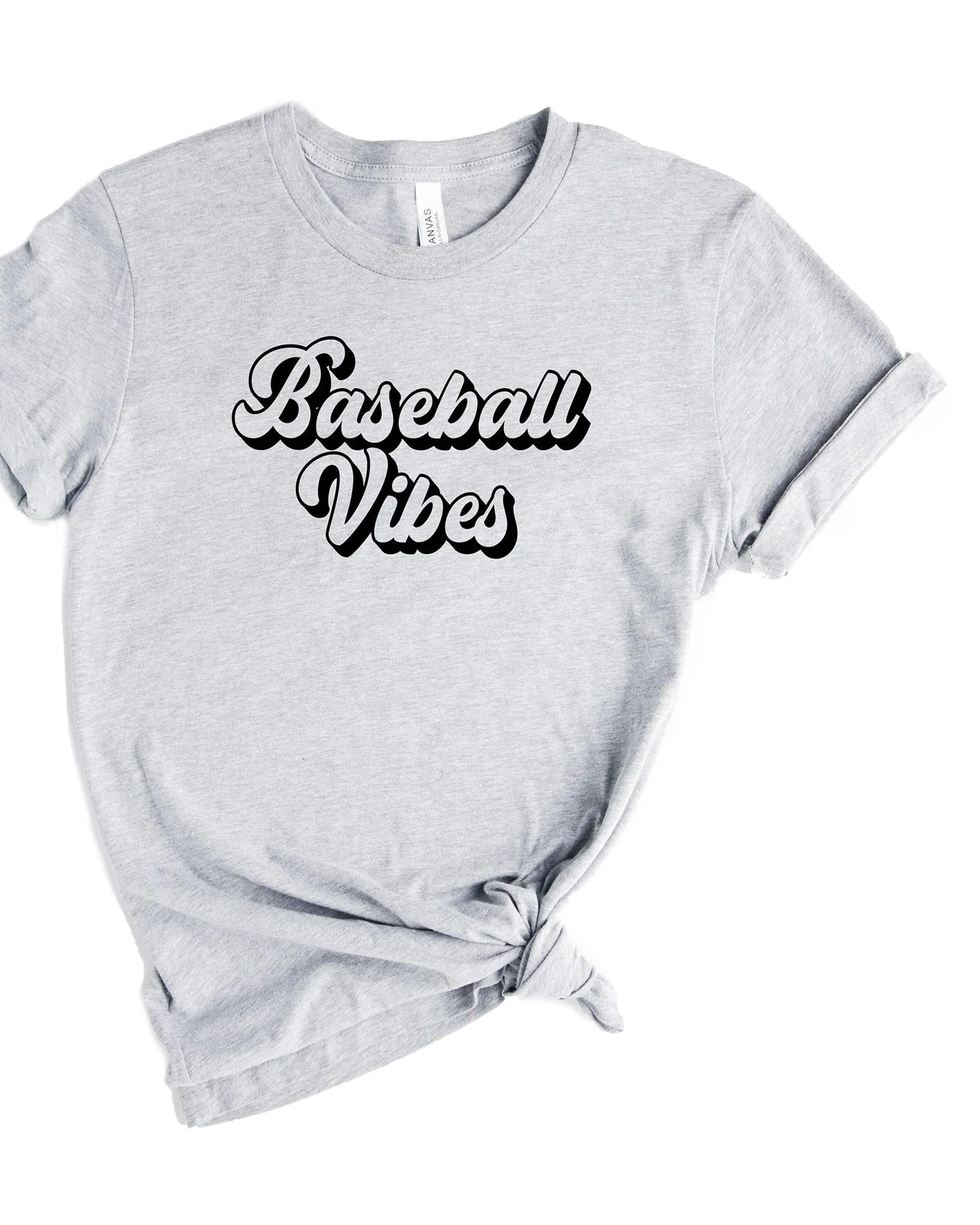 Baseball Vibes Cursive | Heather Grey