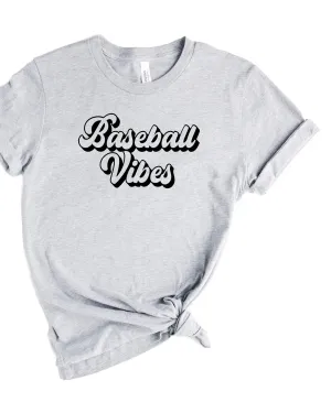 Baseball Vibes Cursive | Heather Grey