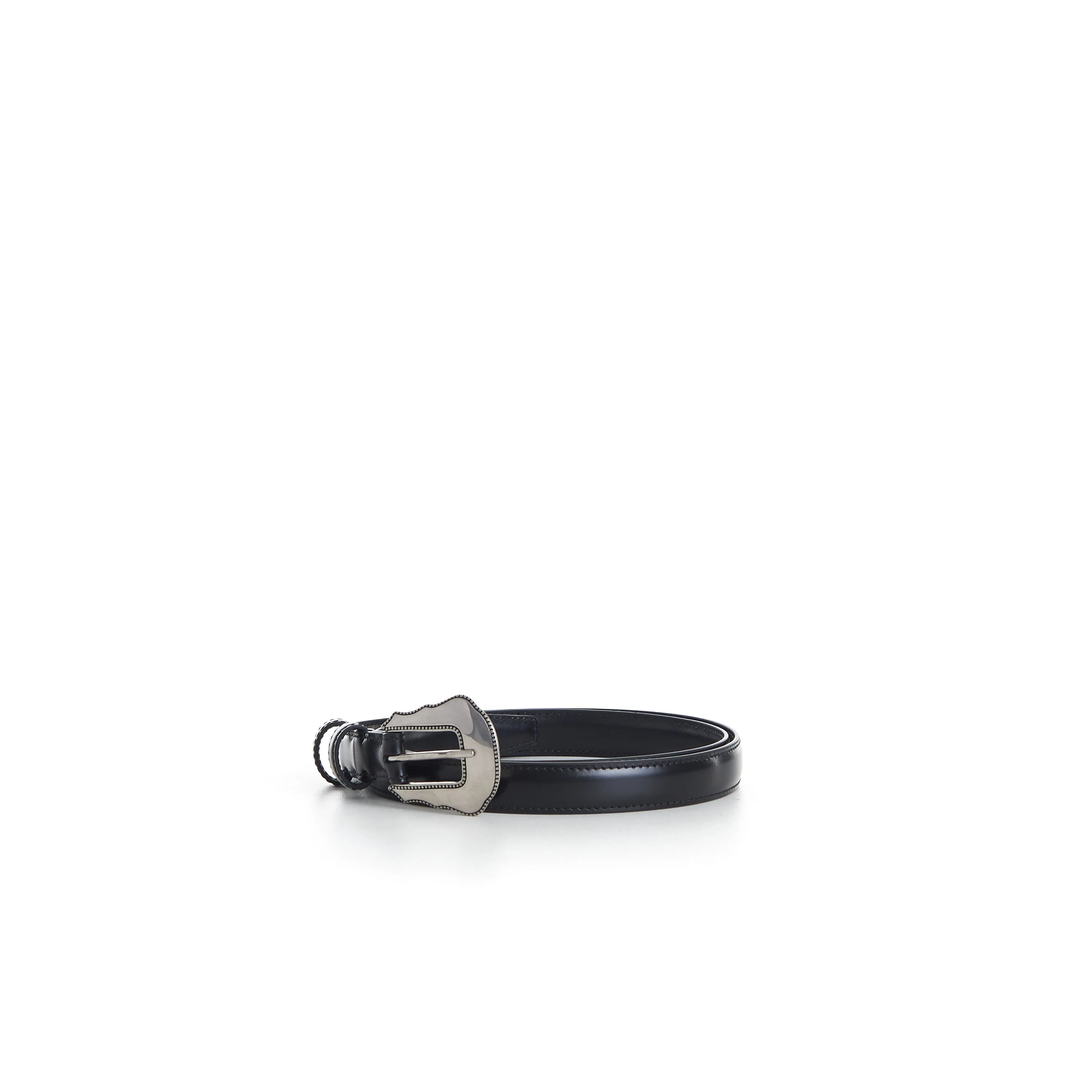 Black 'BC-04' 18mm Belt - Taurillon Leather, Western Buckle