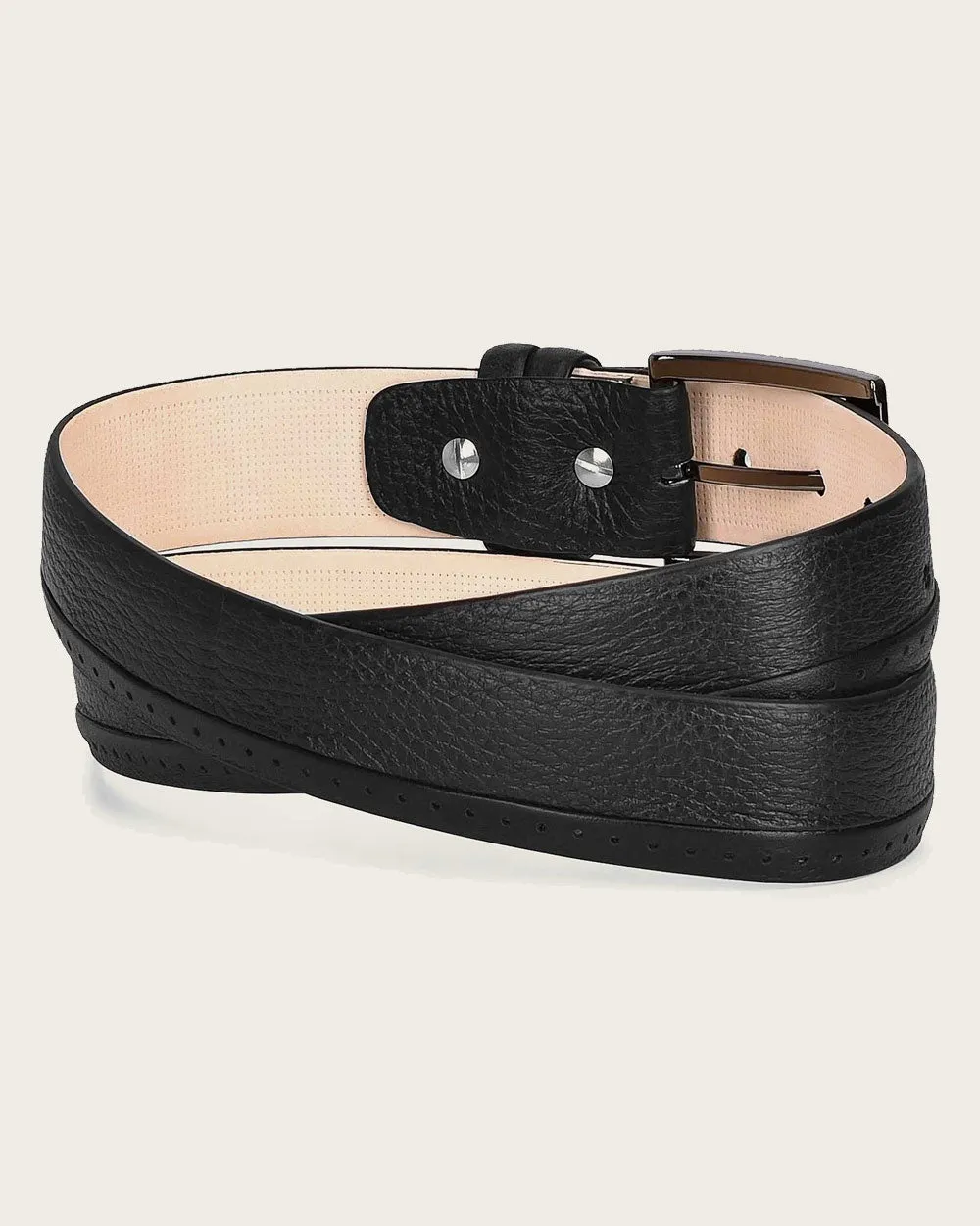 Black perforated deer Belt