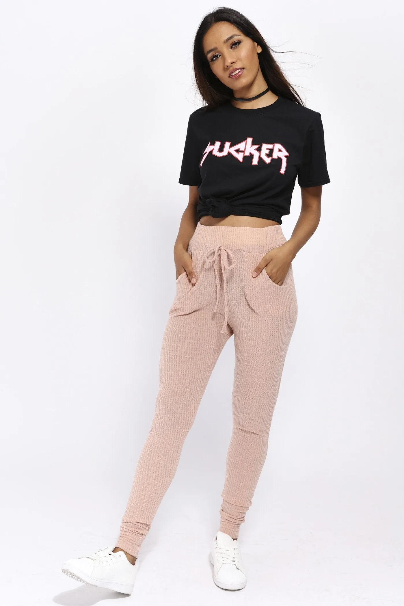 Black Sucker Slogan T-Shirt