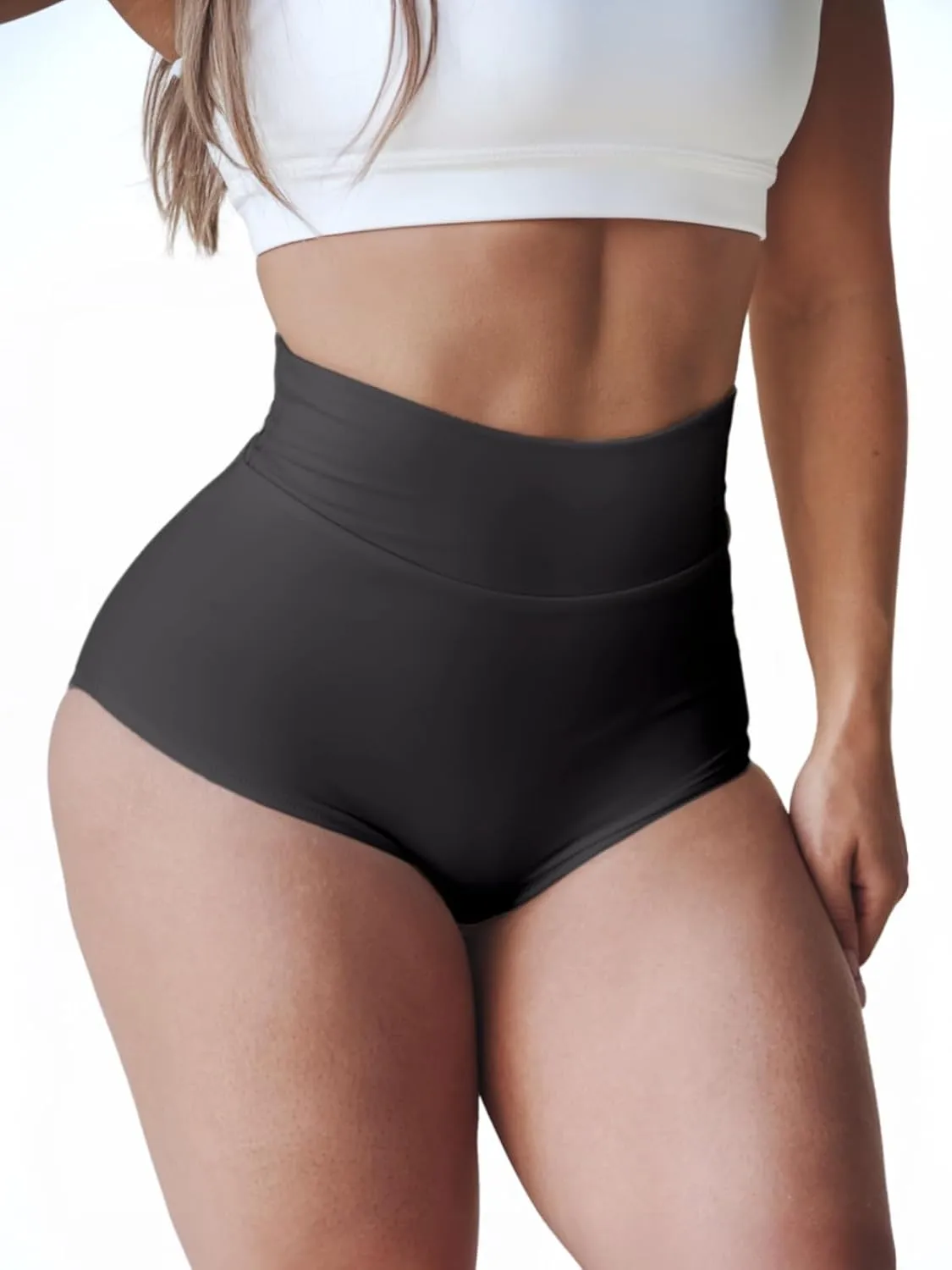 Booty Shorts for Women High Waist Butt Lifting Spandex Biker Yoga Gym Dance Hot Pants Rave Outfits