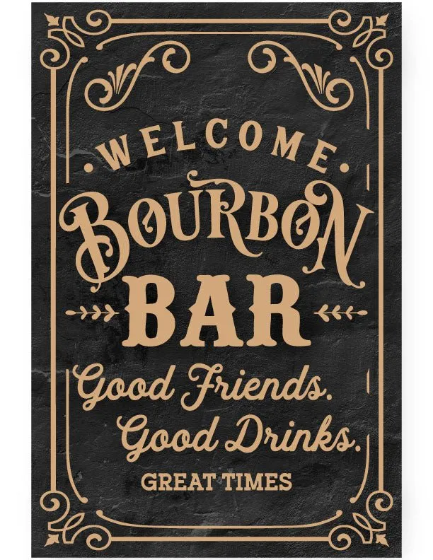 Bourbon Bar Metal Sign