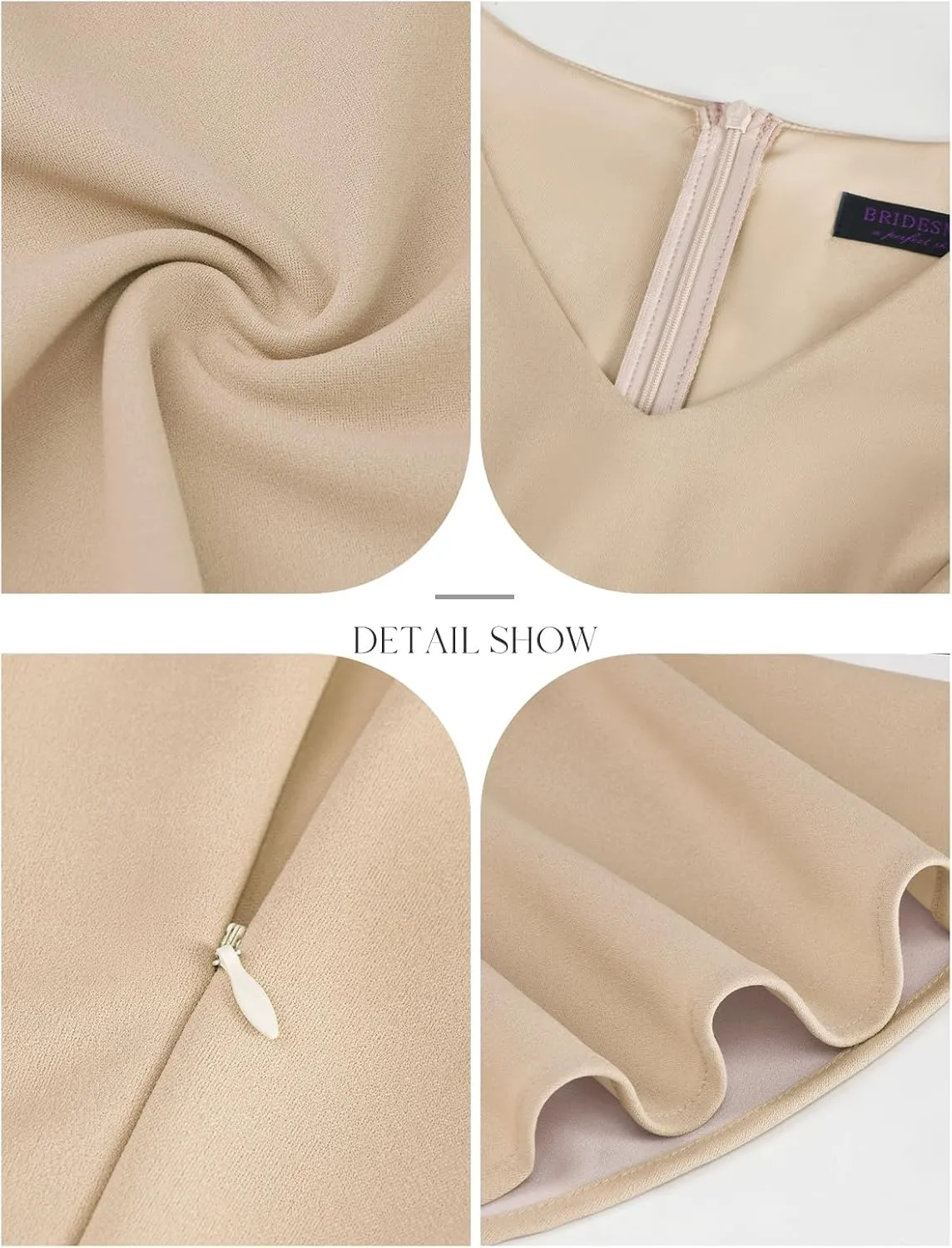 Bridesmay Wedding Guest Cocktail Dress 2025 Short Sleeve Modest A-Line Semi Formal Party Dress for Women
