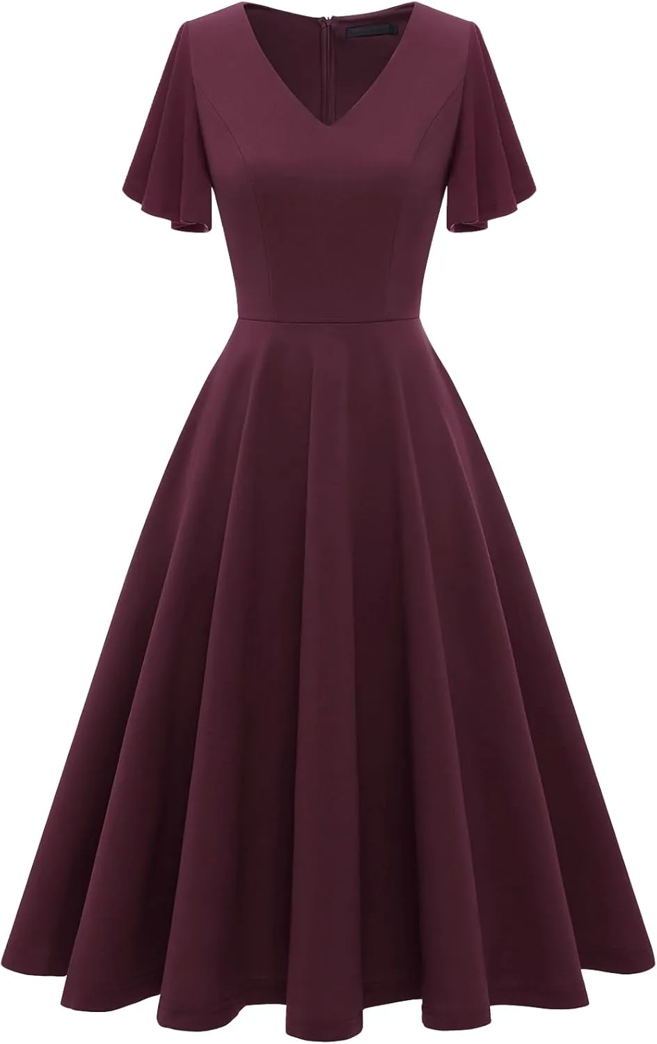 Bridesmay Wedding Guest Cocktail Dress 2025 Short Sleeve Modest A-Line Semi Formal Party Dress for Women