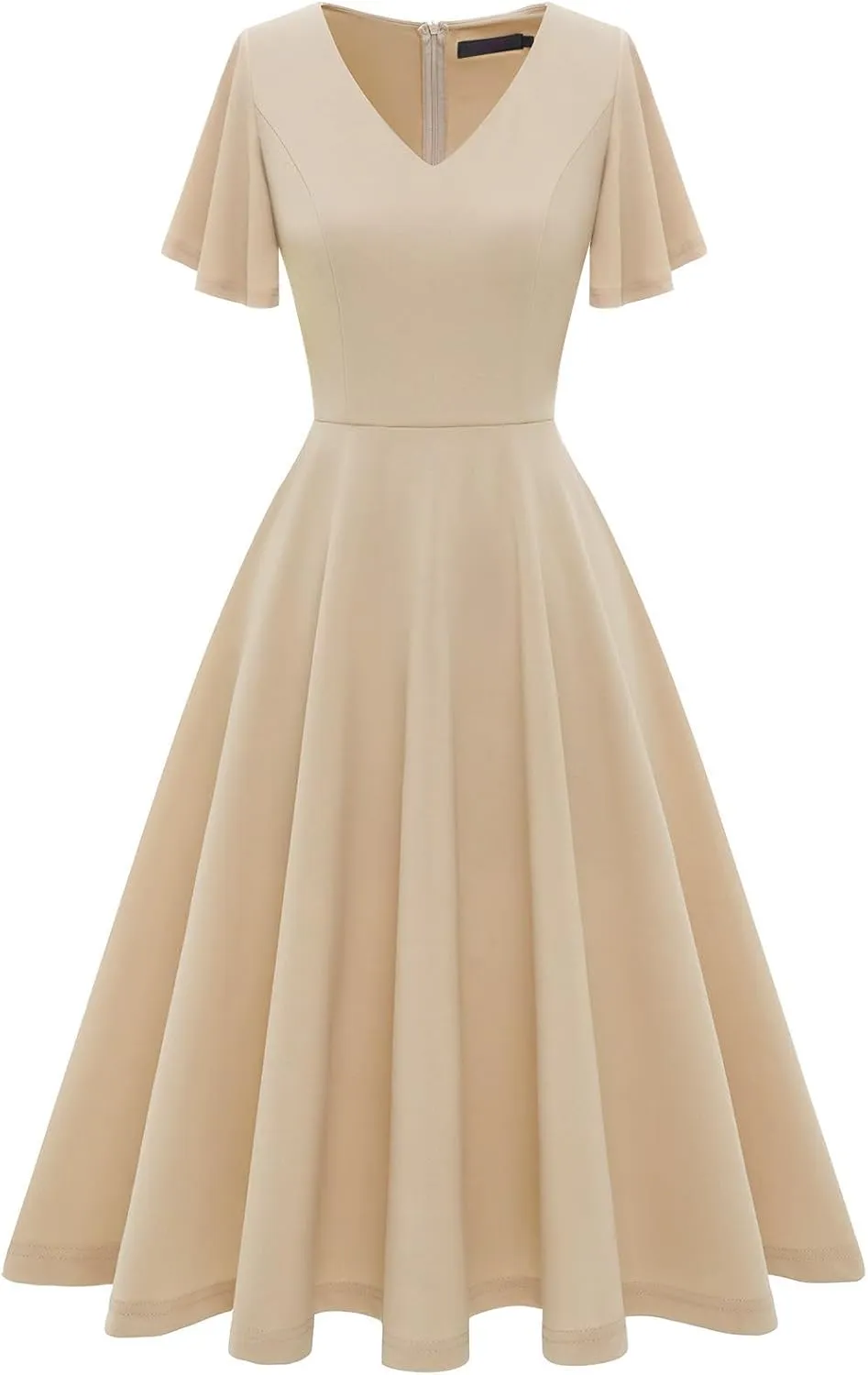 Bridesmay Wedding Guest Cocktail Dress 2025 Short Sleeve Modest A-Line Semi Formal Party Dress for Women