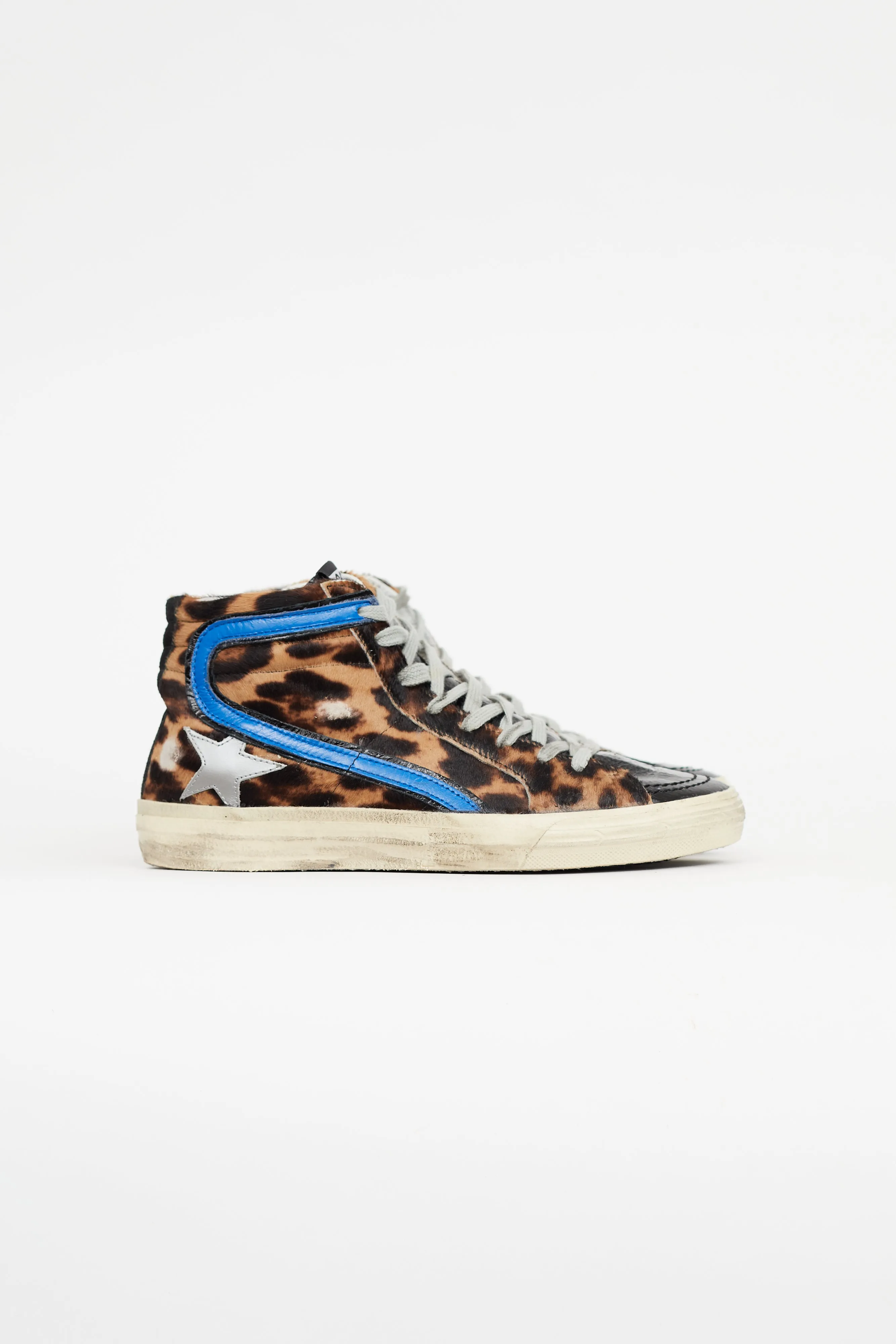 Brown & Multicolour Slide Ponyhair Sneaker
