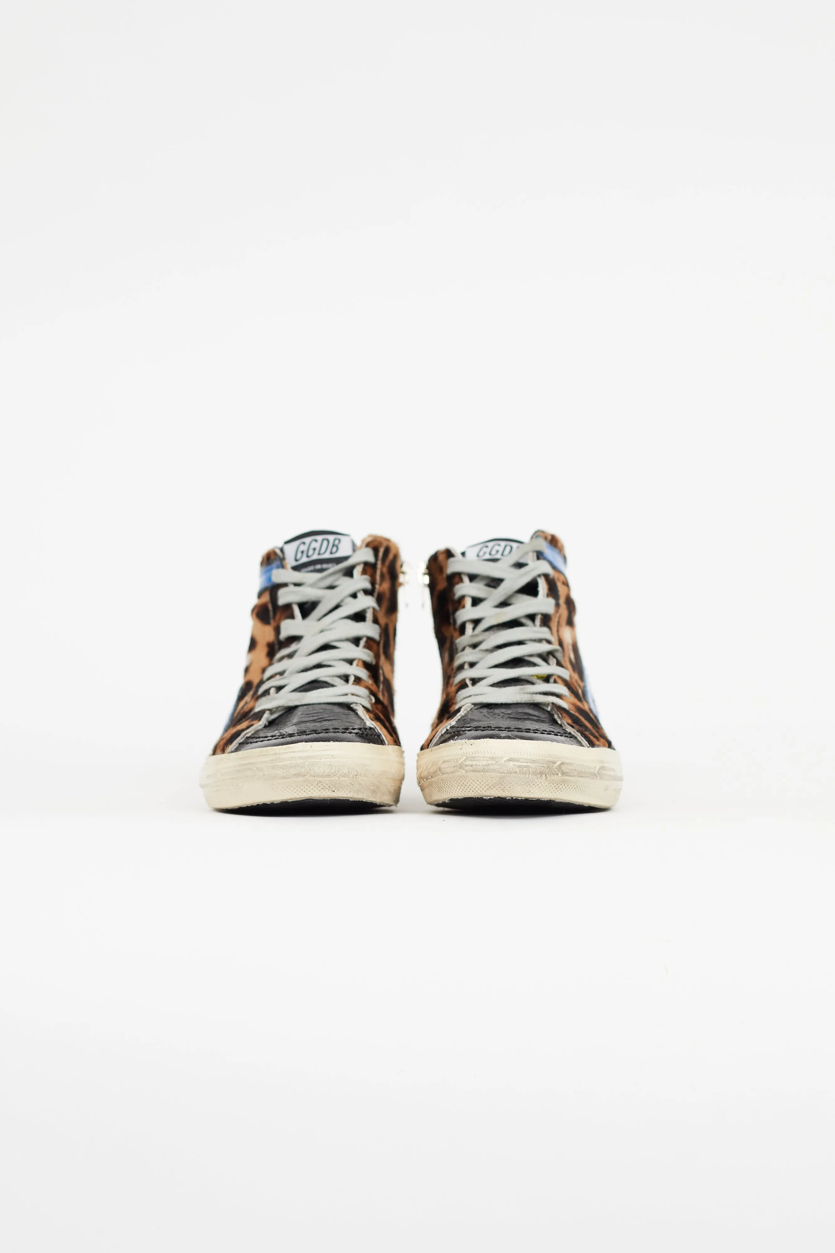 Brown & Multicolour Slide Ponyhair Sneaker