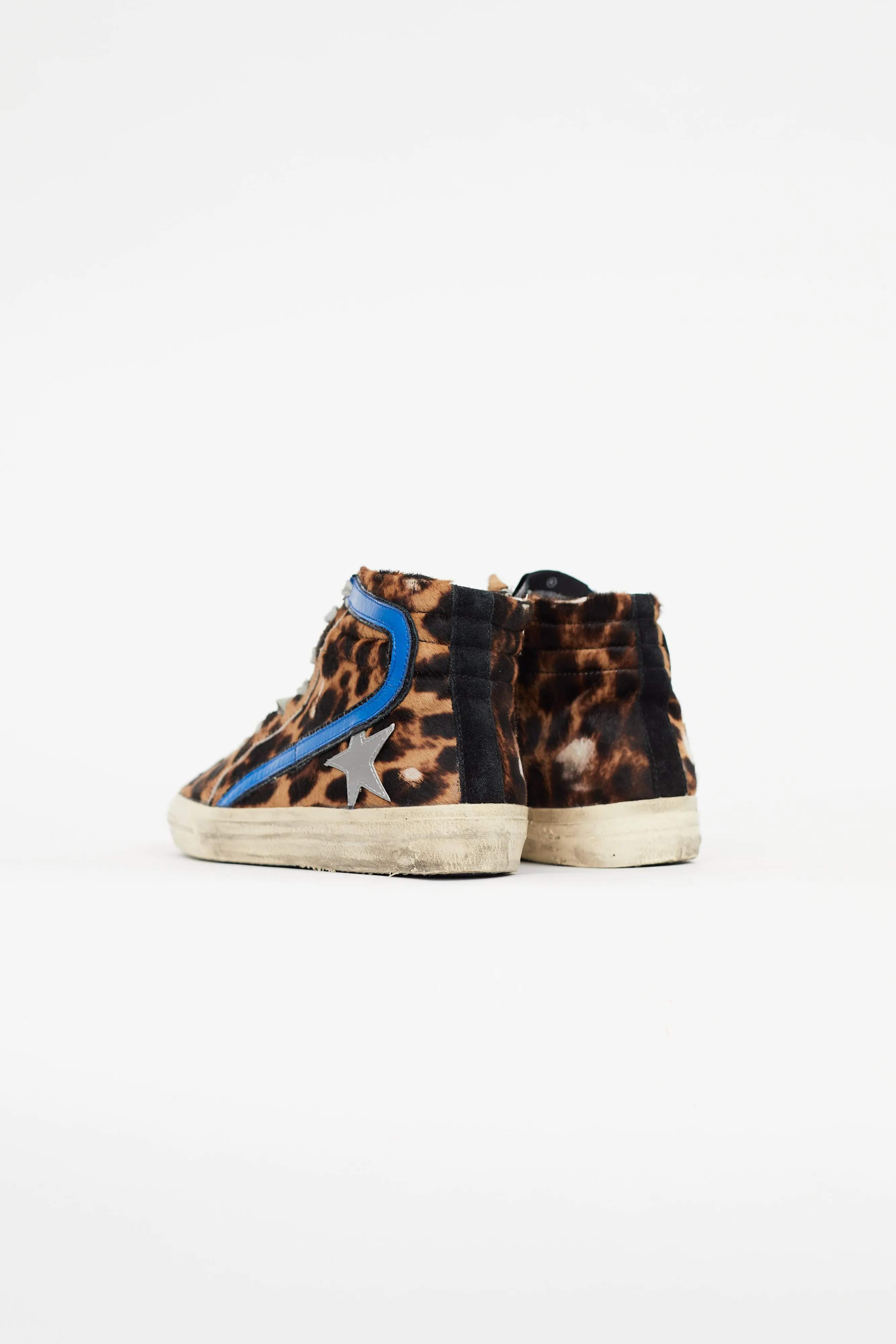 Brown & Multicolour Slide Ponyhair Sneaker