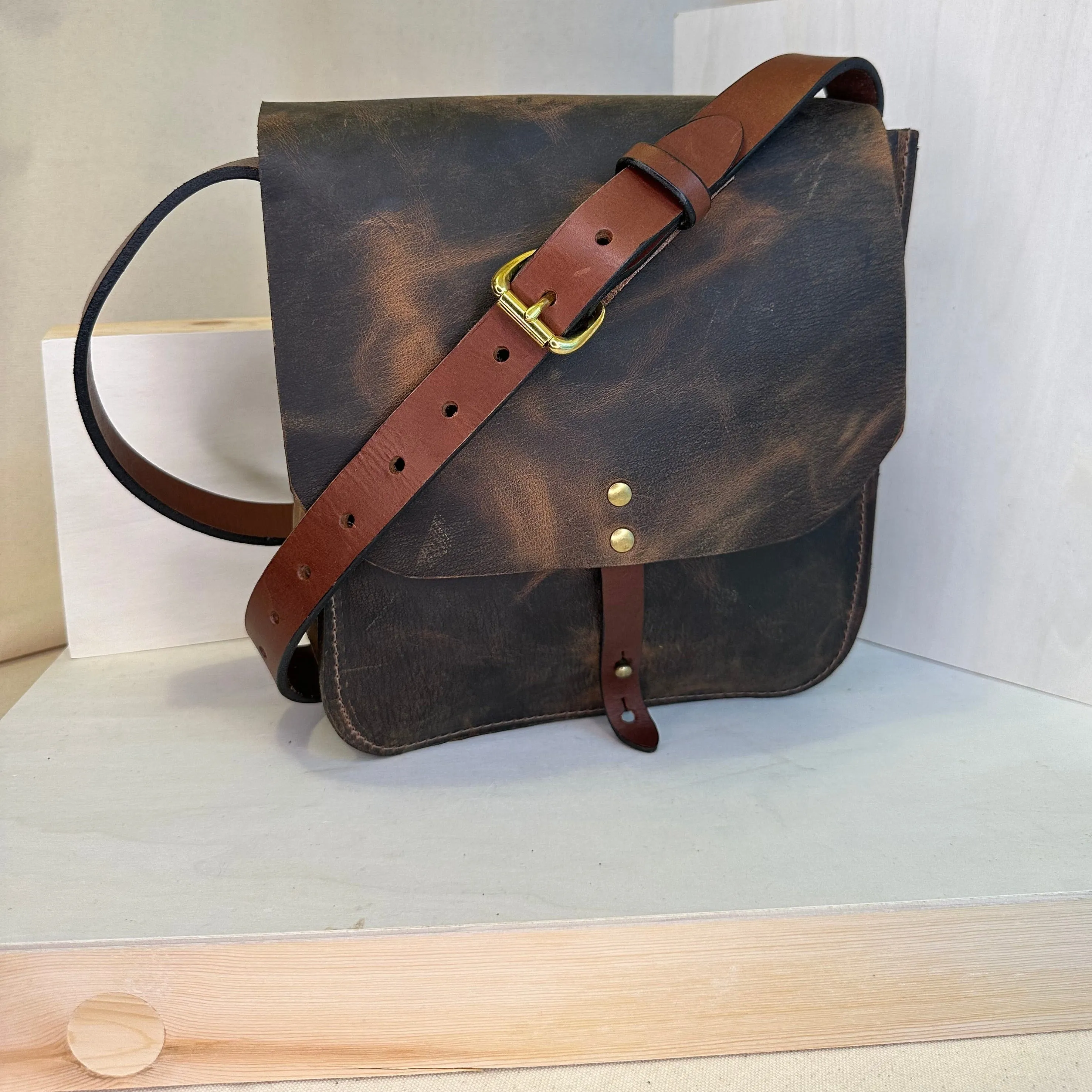 Brown Pull Up Forager Large Crossbody Bag