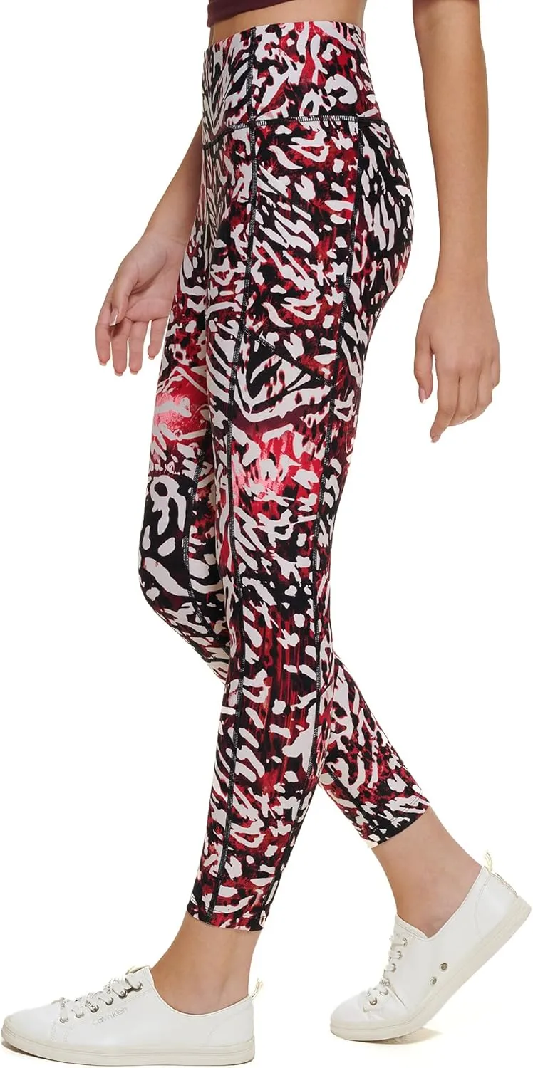 Calvin Klein Women's Printed High Waisted Leggings with Pockets