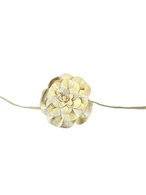 Camelia Leather Belt - Gold