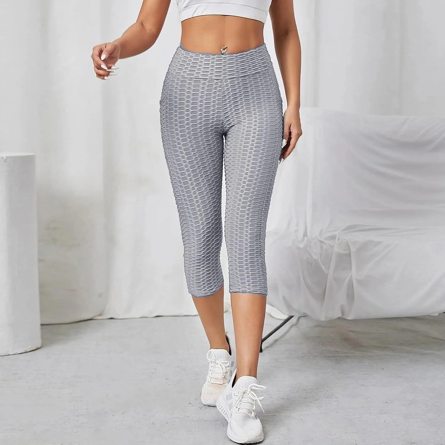 Capri Pants for Women Summer 2024 Yoga Women's Capris Control Tummy High Pants Tummy Control Yoga Pants Womens