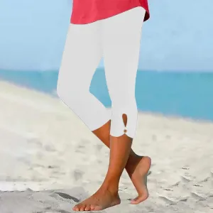 Capri Pants for Women Summer Dressy Comfy Stretchy Leggings Cropped High Waist Yoga Pants Workout Compression Pants