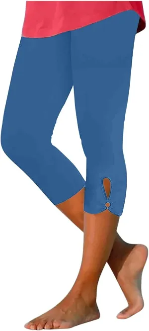 Capri Pants for Women Summer Dressy Comfy Stretchy Leggings Cropped High Waist Yoga Pants Workout Compression Pants