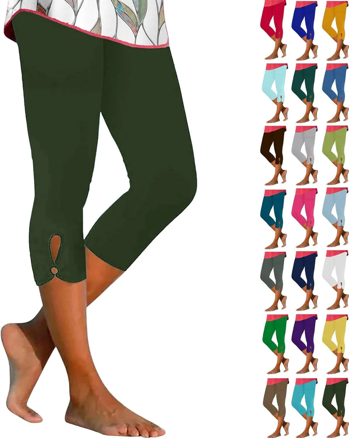 Capris Pants for Women 2025 Summer, High Waist Workout Compression Capris Leggings
