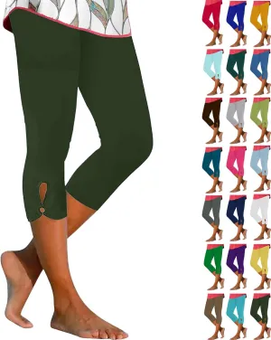 Capris Pants for Women 2025 Summer, High Waist Workout Compression Capris Leggings