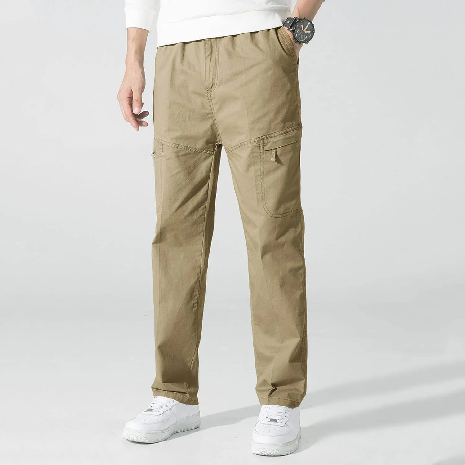 Cargo Pants for Men Big and Tall, Sweatpants Long Pants with Pockets Camping Pants Men Printed Overalls Casual Pocket