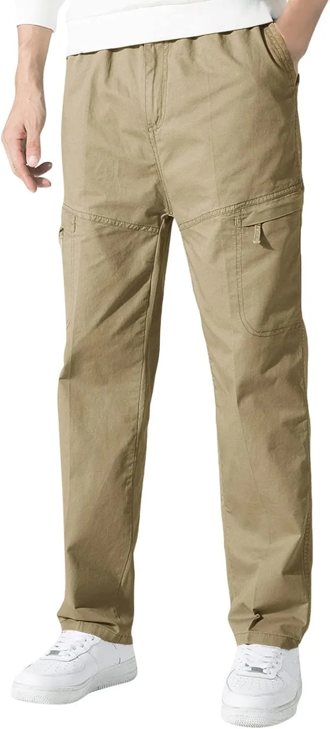 Cargo Pants for Men Big and Tall, Sweatpants Long Pants with Pockets Camping Pants Men Printed Overalls Casual Pocket