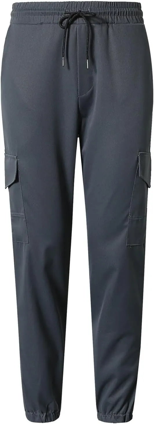 Cargo Pants for Men Casual Lightweight Jogger Elastic Waist Drawstring Sweatpants Athletic Hiking Pants with Pockets