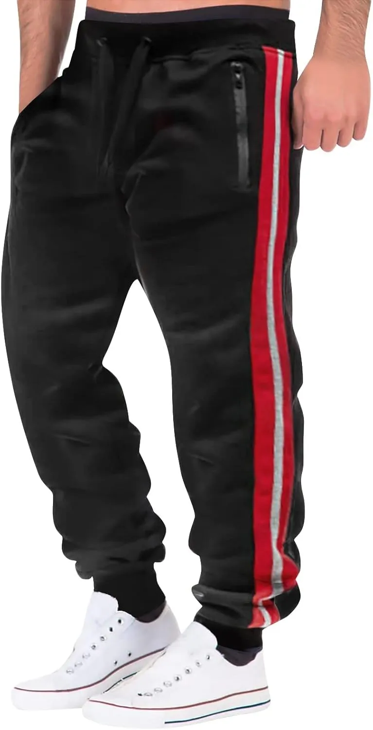 Cargo Pants for Men Work Drawstring Joggers with Pockets Men's Solid Fleece Heavyweight Cargo Pants Men's Slim Jogger