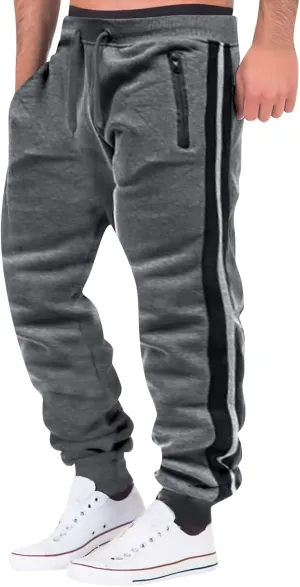 Cargo Pants for Men Work Drawstring Joggers with Pockets Men's Solid Fleece Heavyweight Cargo Pants Men's Slim Jogger